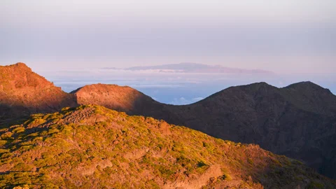 Earth Shadow at Pico de la Cruz in La Palma – 4K Timelapse Stock Footage 332833256