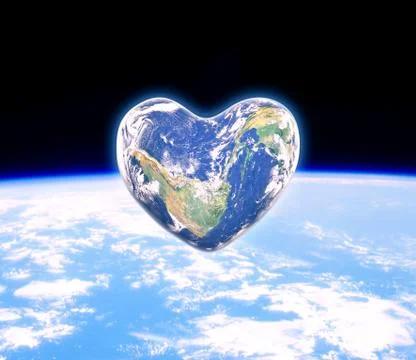 The earth in the shape of a heart, elements of this image furnished by NASA Stock Illustration