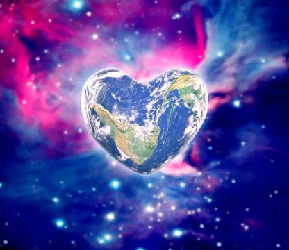 The earth in the shape of a heart, elements of this image furnished by NASA Stock Photos