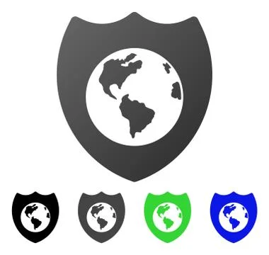 Earth Shield Flat Gradient Icon Stock Illustration