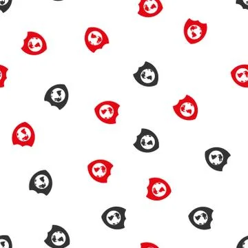 Earth Shield Flat Vector Seamless Pattern 스톡 일러스트