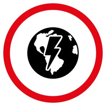 Earth Shock Vector Bicolor Rounded Icon 스톡 일러스트