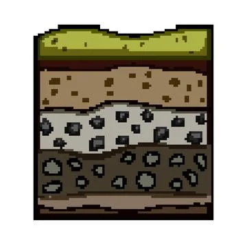 Earth showing soil layers profile with rock stratification Ilustración de archivo