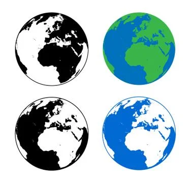 Earth Silhouette Vector Illustrations Stock Illustration