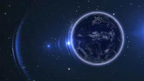 The Earth slowly rotating in space Stock Footage 123150153