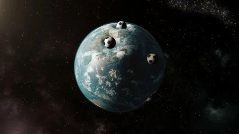 Earth Soccer Balls. Stock Footage 77259372
