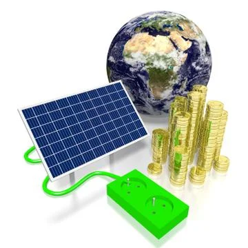 Earth, solar panels concept Stock Illustration