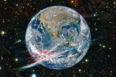 Earth. Solar system. Elements of this image furnished by NASA 库存照片