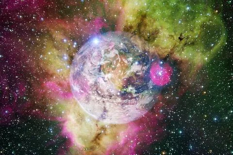  Earth. Solar system. Elements of this image furnished by NASA Earth. Sola... Foto stock