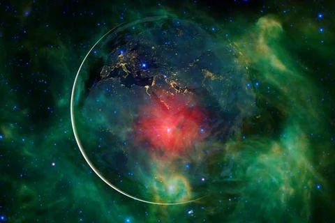  Earth. Solar system. Elements of this image furnished by NASA Earth. Sola... Stockfoto's