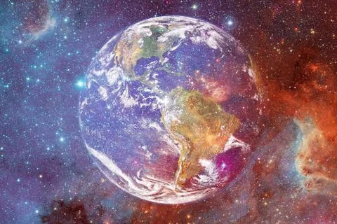  Earth. Solar system. Elements of this image furnished by NASA Earth. Sola... Stockfoto's