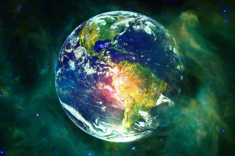  Earth. Solar system. Elements of this image furnished by NASA Earth. Sola... Stockfoto's