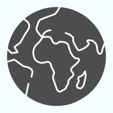 Earth solid icon. World planet map. Universe design concept, glyph style Stock Illustration