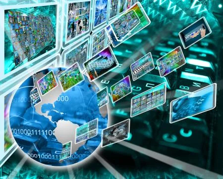 The earth is a source of information Stock Illustration