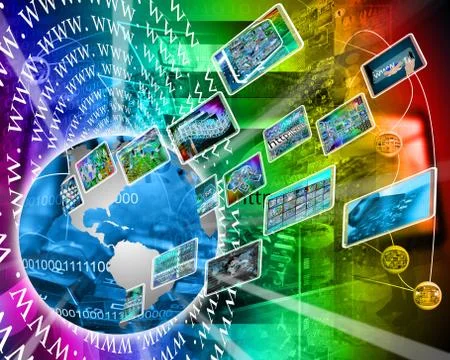 The earth is a source of information Stock Illustration