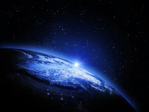 Earth from space 3d rendering Stock Illustration