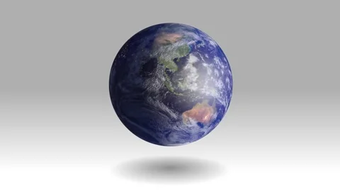 Earth in space animate isolated on white Stock Footage 132597244