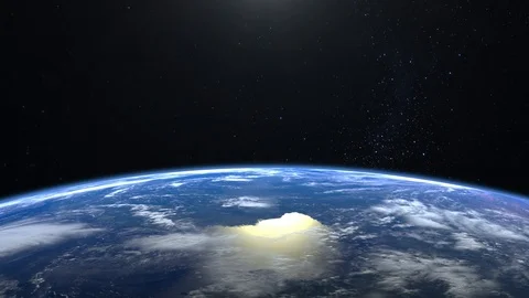 Earth from space. The camera is approaching Earth. No sun in the frame. Stars Stock Footage 103479484