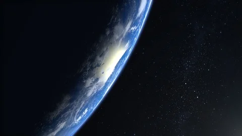 Earth from space. The camera is approaching Earth. Stars twinkle. 4K. Realistic Video stock 109455582