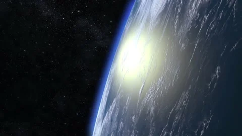 Earth from space. The camera flies away from the Earth and quickly rotates Video stock 155649630