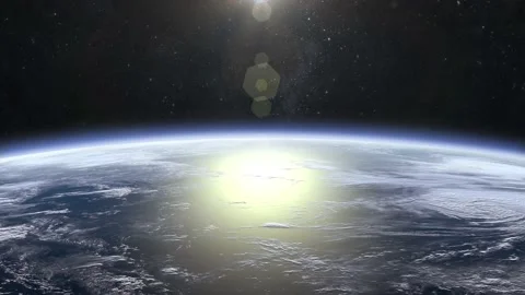 Earth from space. The camera flies away from the Earth. Flight over the ocean 스톡 동영상 155938620