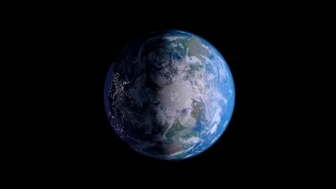 Earth from space. Camera on top of the earth, the center of the North Pole Stock Footage 121188982
