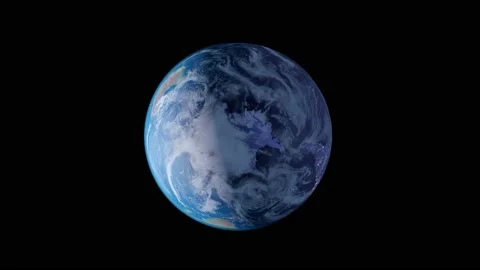Earth From Space. Camera On Top Of The Earth, The Center Of The Antarctic  Stock Footage 221804696