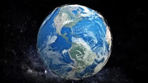 Earth in the space with cloud map. 3D illustration Stock Illustration