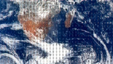 Earth from Space Decomposed into Meta Human Faces - Infinite Zoom Sequence Part1 Stock Footage 169996756