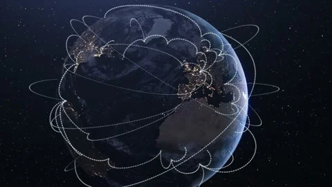 Earth in space digital infrastructure internet connections around the globe. Stock Footage 138167125
