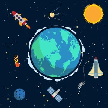 Earth in space Stock Illustration