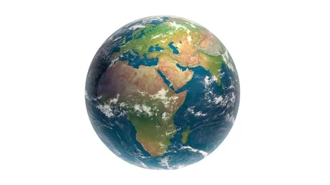 Earth from Space Isolated on White Stock Footage 130992351