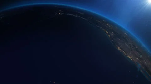 Earth from Space Night cities Stock Footage 317714889