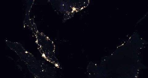 Earth From Space At Night Indonesia Stock Video Pond5