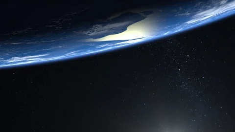 Earth from space. The planet on the screen is at the top. Stars twinkle. 4K. The Stock Footage 106722797