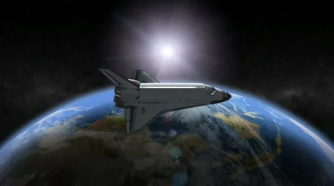 Earth Space Shuttle Stock Footage
