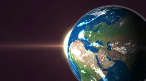 Earth from space, slow zoom in Stock Footage 58505574