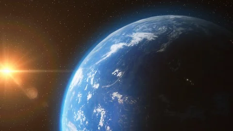 Earth from Space Sun Light Stars Day Nig... | Stock Video | Pond5