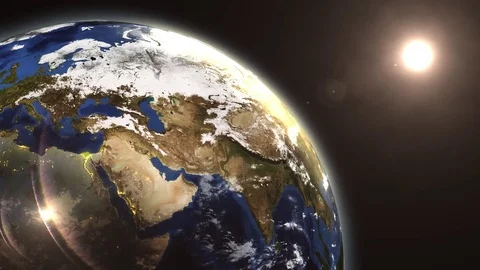 Earth Space Sunrise Stock Footage 84842774