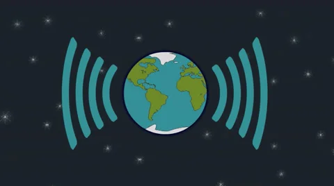 Earth from space with wifi  both sides Stock Footage 35916615