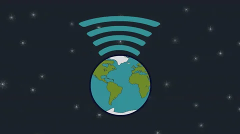 Earth from space with wifi Stock Footage 35916631