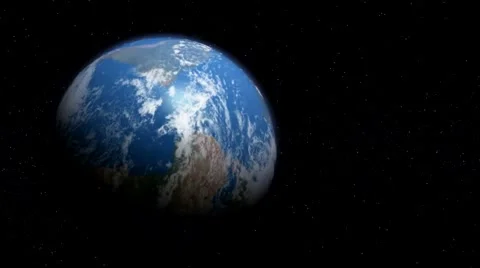 Earth from space w/moon Stock Footage 1160185