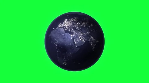 Earth spining loop on green screen background.Earth spin effect Video stock 322756642