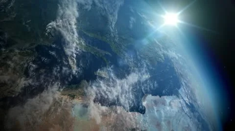 Earth spinning around the sun Stock Footage