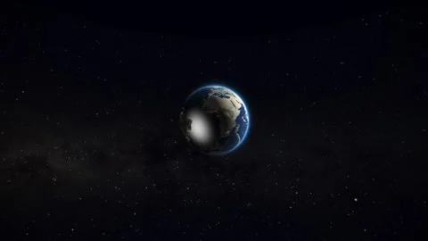 Earth spinning in deep space Stock Footage 340201321
