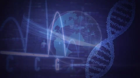 The earth spinning with a glowing light Stock Footage 330728779