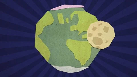 Earth With Spinning Moon. Stock Footage 121142391