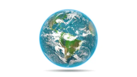 Earth spinning on white background Video stock 163464297
