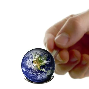 Earth on a spoon Stock Photos