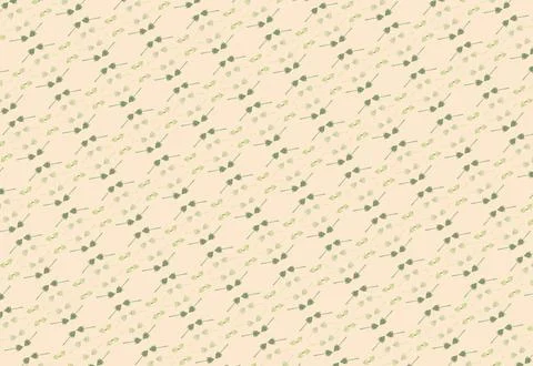 Earth spring field contour tile using minimal coastal tree pattern and apricot h Stock Illustration